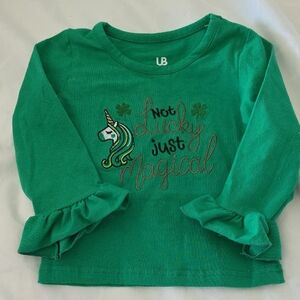 Green Unicorn Kids Shirt 2Y By Amazon